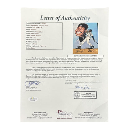Ken Griffey Jr. Autographed Framed 20x25 Cello Picture (JSA)
