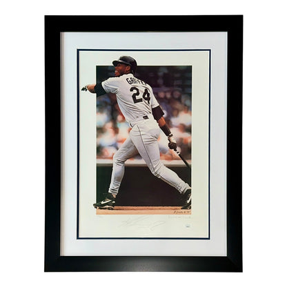 Ken Griffey Jr. Autographed Framed 22x28 Litho (JSA)