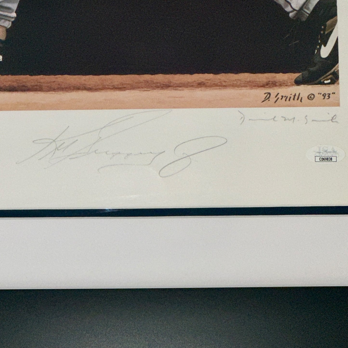 Ken Griffey Jr. Autographed Framed 22x28 Litho (JSA)