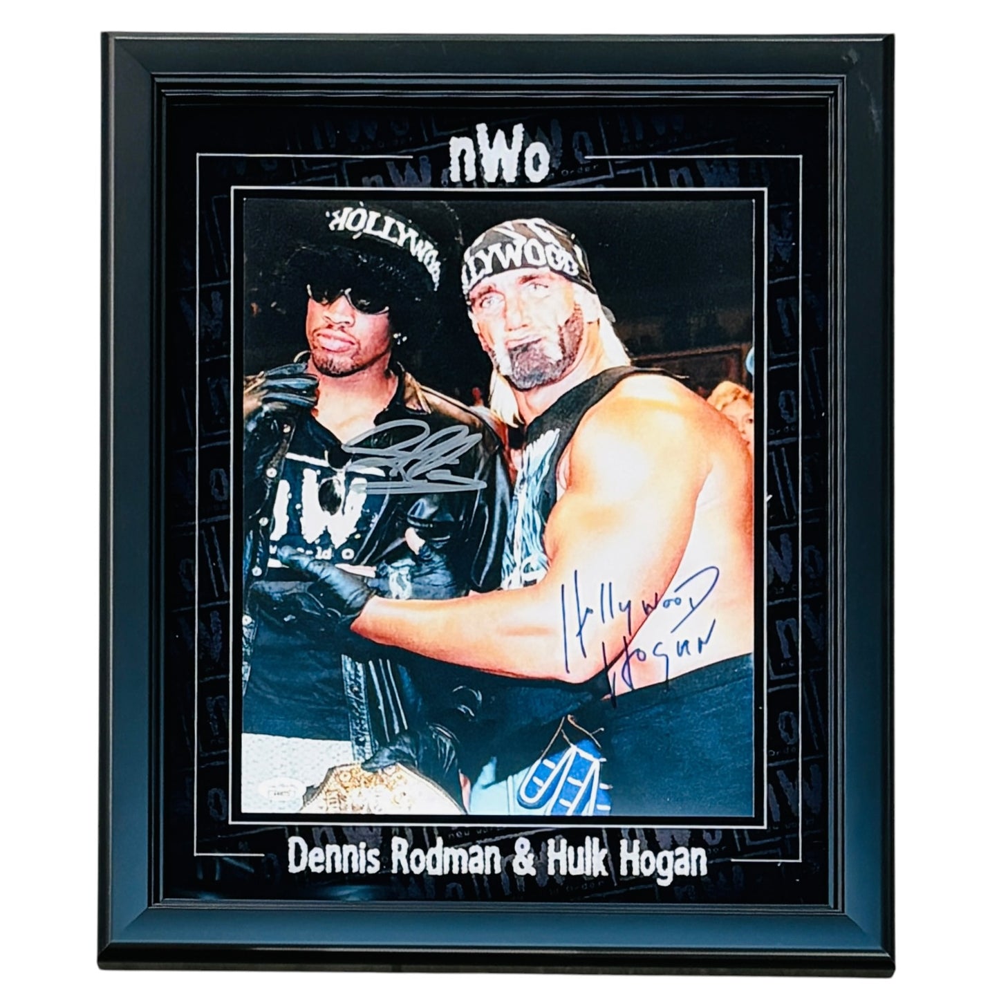 Hulk Hogan & Dennis Rodman Autographed Deluxe Framed NWO Wrestling 11x14 Vertical Photo - JSA