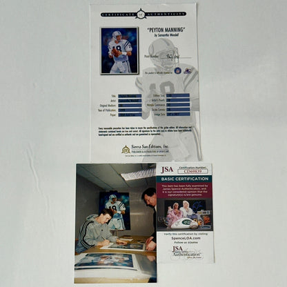 Peyton Manning Autographed Framed 22x29 Litho (JSA)