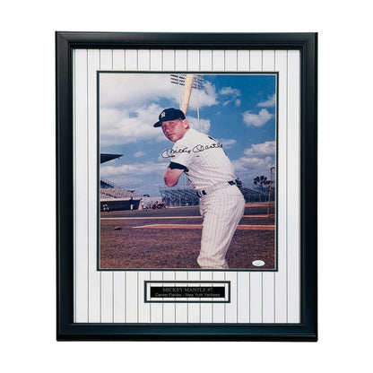 Mickey Mantle Autographed Deluxe Framed 16x20 Photo - JSA