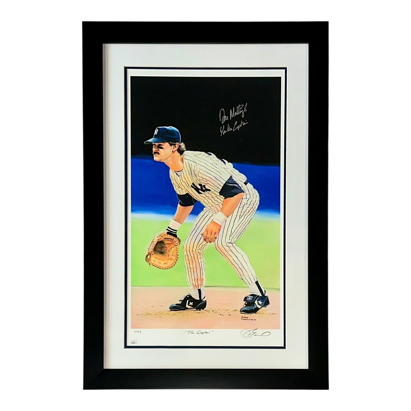 Don Mattingly Autographed Framed 21x31 Litho (JSA)