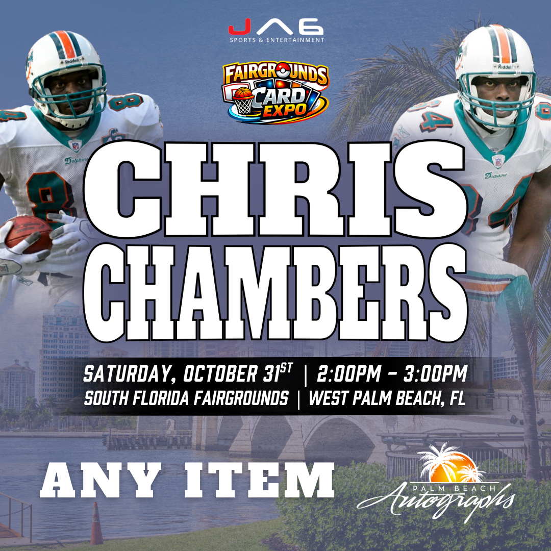 CHRIS CHAMBERS Miami Dolphins In-Person Autograph Event at Fairgrounds Card Expo Public Signing Event - October 31st, 2026