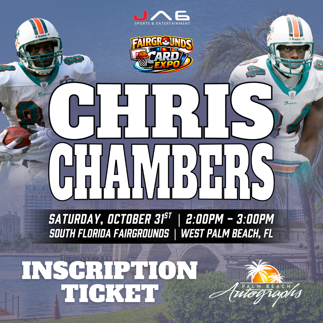 CHRIS CHAMBERS Miami Dolphins In-Person Autograph Event at Fairgrounds Card Expo Public Signing Event - October 31st, 2026