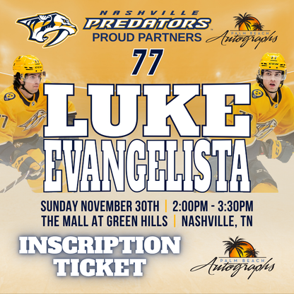 LUKE EVANGELISTA AUTOGRAPH EVENT - Nashville (The Mall at Green Hills) In-Store Public Signing - November 30th, 2025