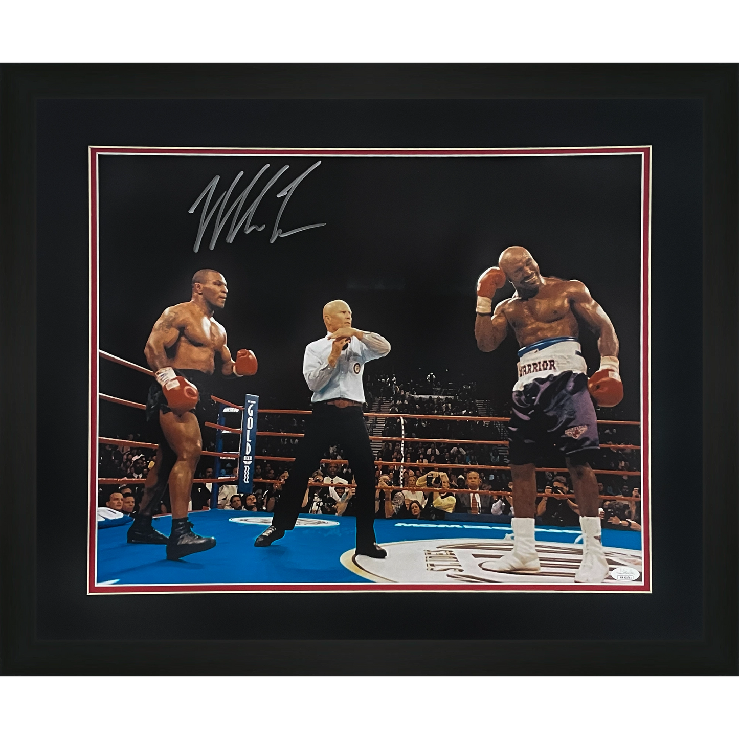 Mike Tyson Autographed Boxing (After Biting Evander Holyfield Ear) Deluxe Framed 16x20 Photo - JSA