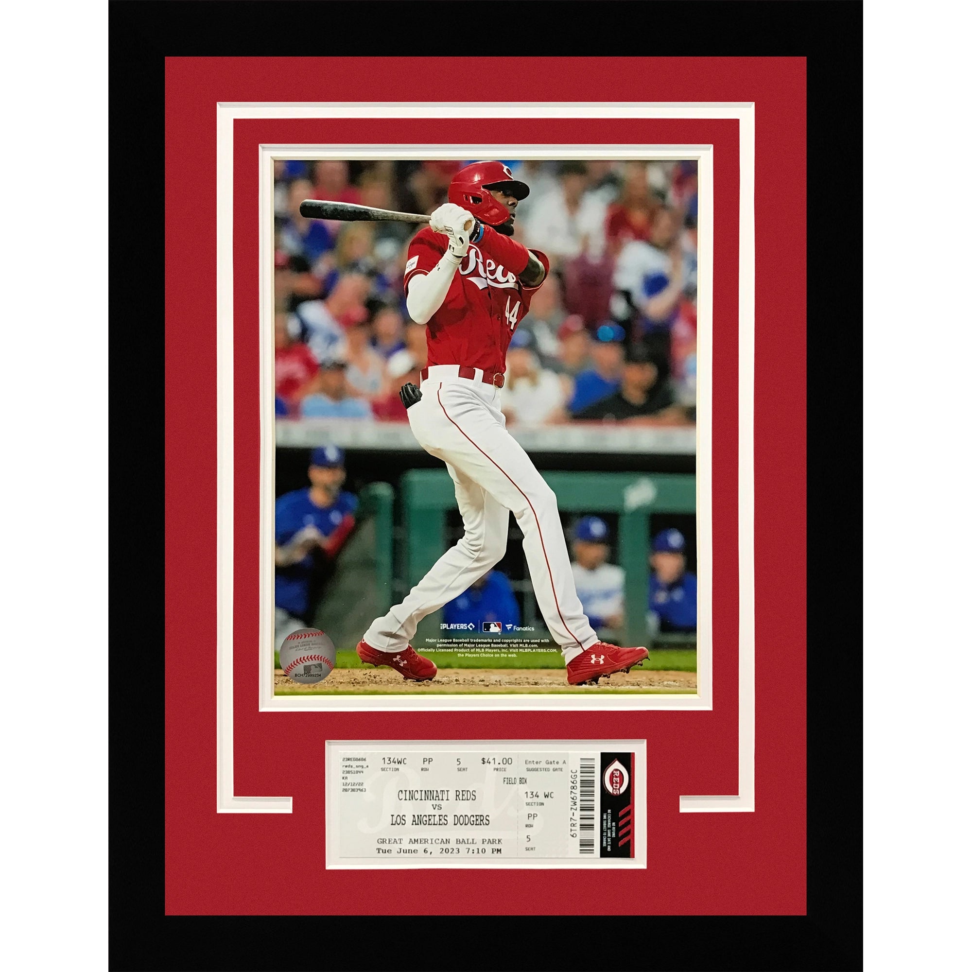 Elly De La Cruz Reds 8x10 Photo Framed with Replica First Game Ticket