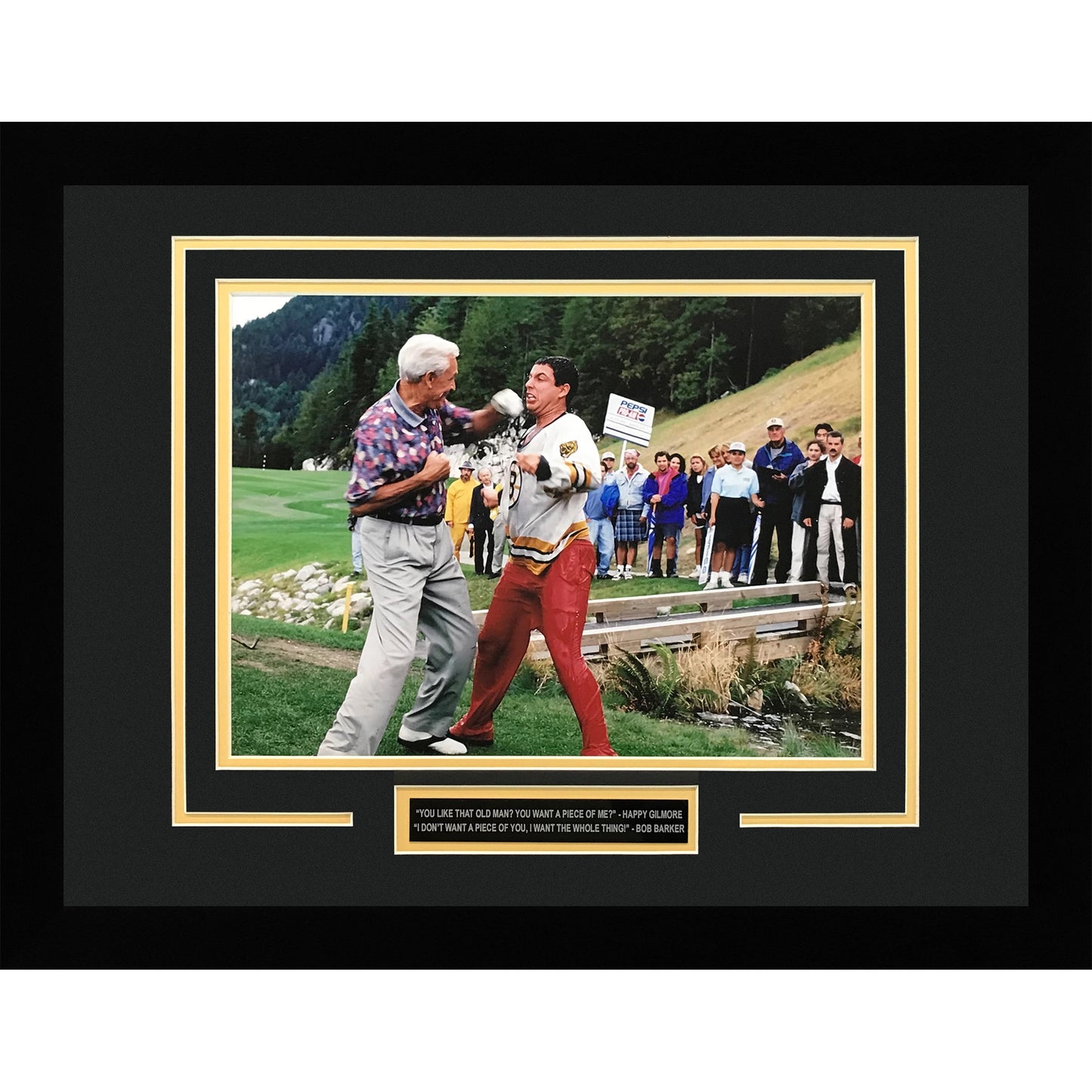 Adam Sandler And Bob Barker Deluxe Framed Happy Gilmore 11x14 Photo with Quote