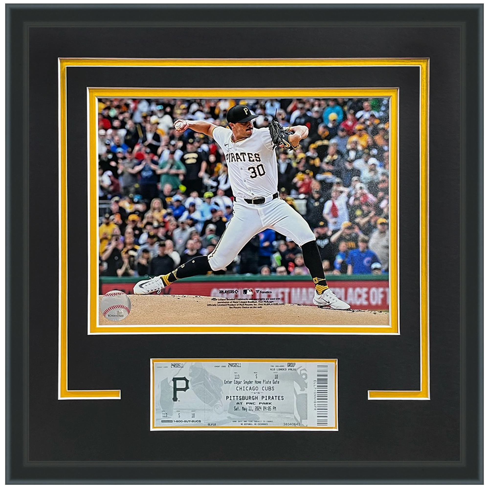 Paul Skenes Pirates 8x10 Photo Framed with Replica First Game Ticket