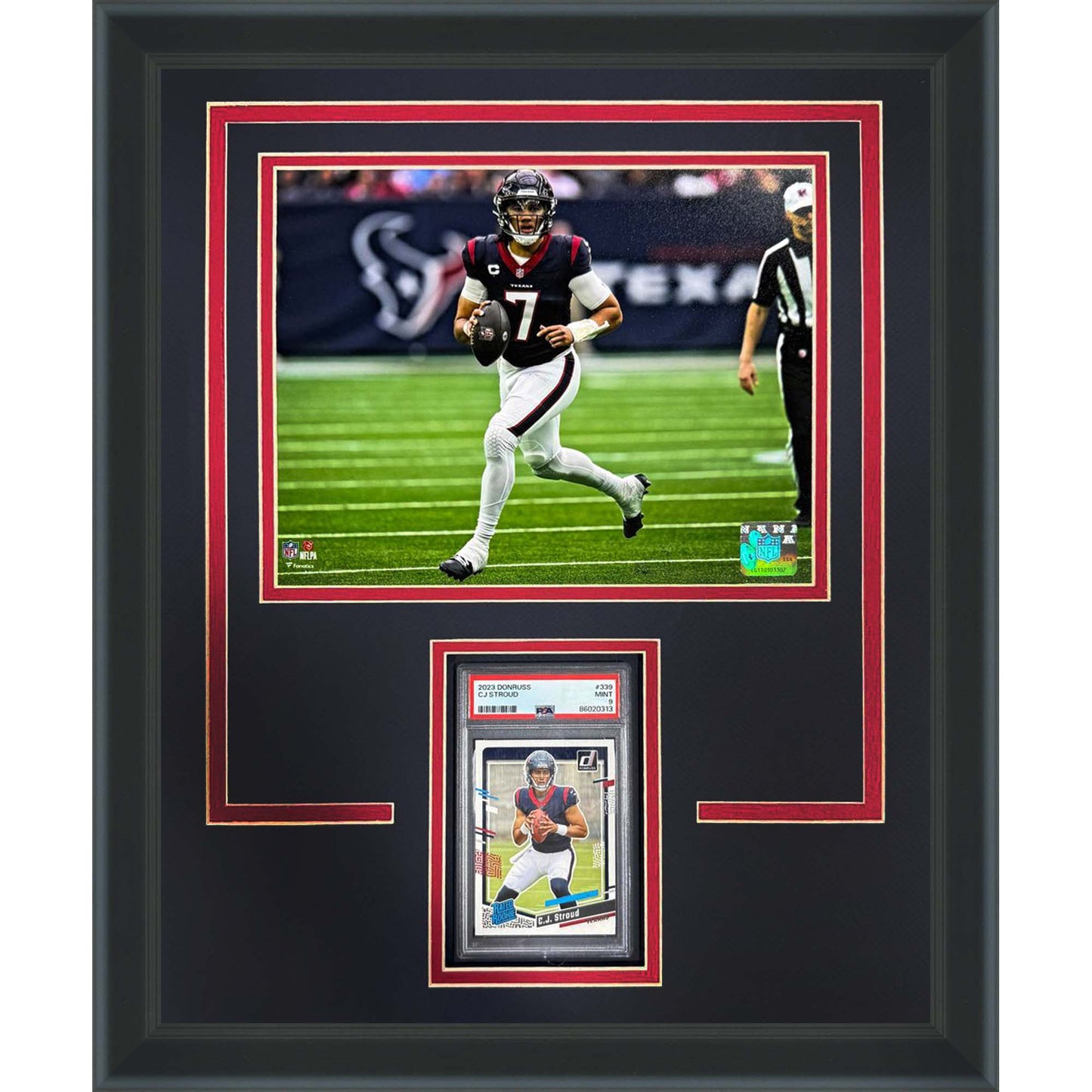 C.J. Stroud Graded Rookie Card Deluxe Framed with Houston Texans 8x10 Photo