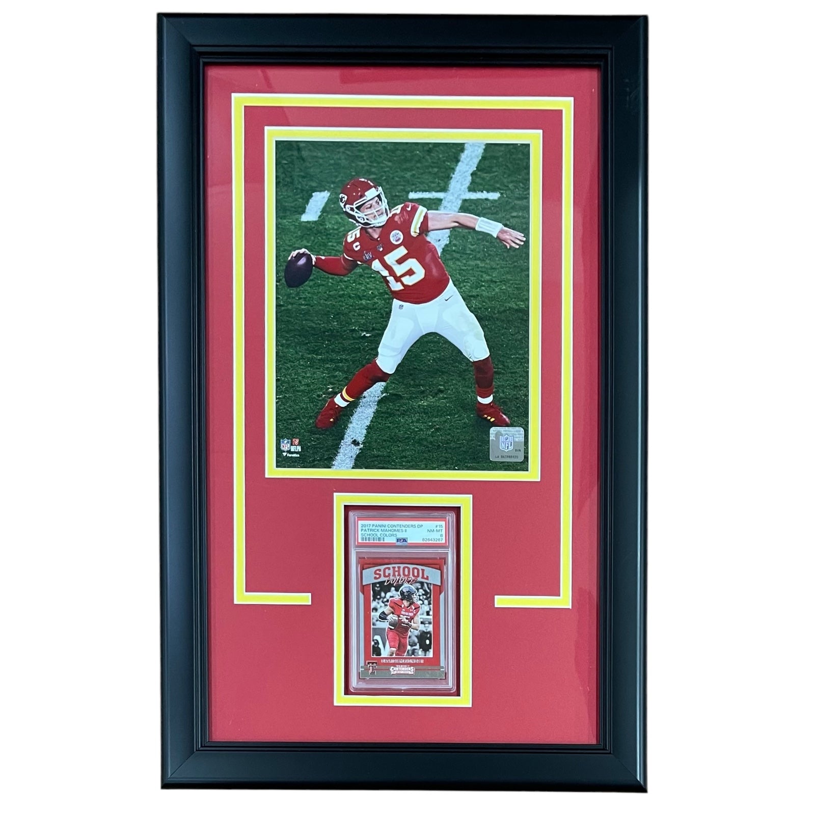 Patrick Mahomes Graded Rookie Card Deluxe Framed with Kansas City Chiefs 8x10 Photo