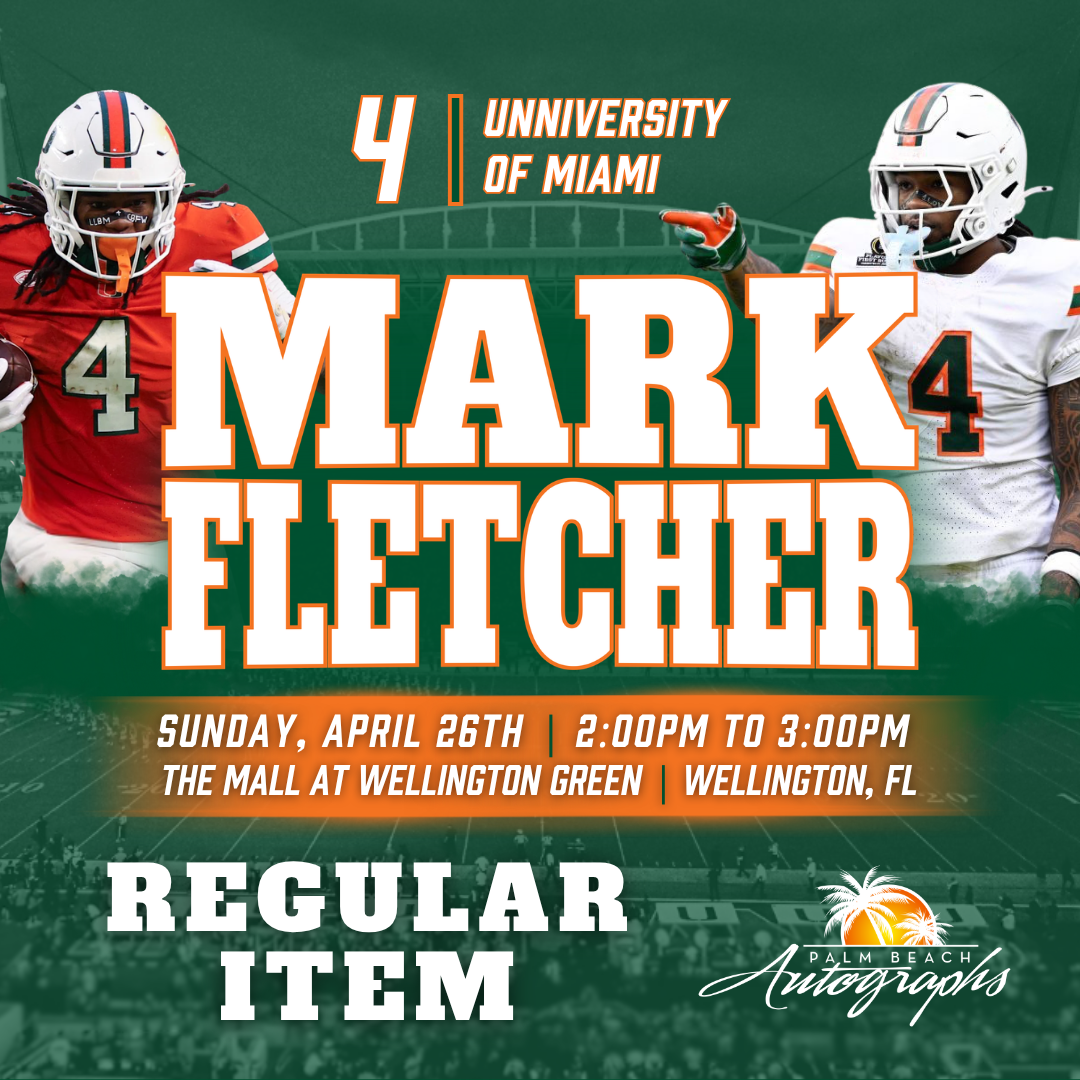 MARK FLETCHER JR. AUTOGRAPH EVENT - WELLINGTON (The Mall at Wellington Green) In-Store Public Signing - April 26th, 2026
