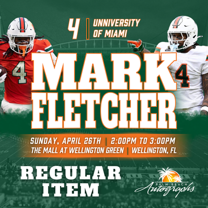 MARK FLETCHER JR. AUTOGRAPH EVENT - WELLINGTON (The Mall at Wellington Green) In-Store Public Signing - April 26th, 2026