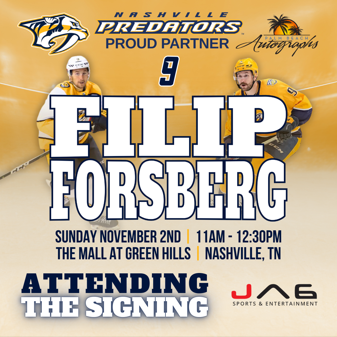 FILIP FORSBERG AUTOGRAPH EVENT - Nashville (The Mall at Green Hills) In-Store Public Signing - November 2th, 2025