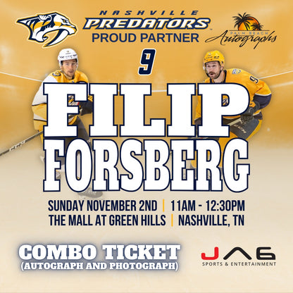 FILIP FORSBERG AUTOGRAPH EVENT - Nashville (The Mall at Green Hills) In-Store Public Signing - November 2th, 2025