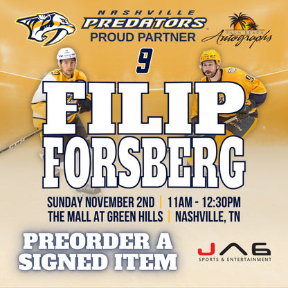 FILIP FORSBERG AUTOGRAPH EVENT - Nashville (The Mall at Green Hills) In-Store Public Signing - November 2th, 2025