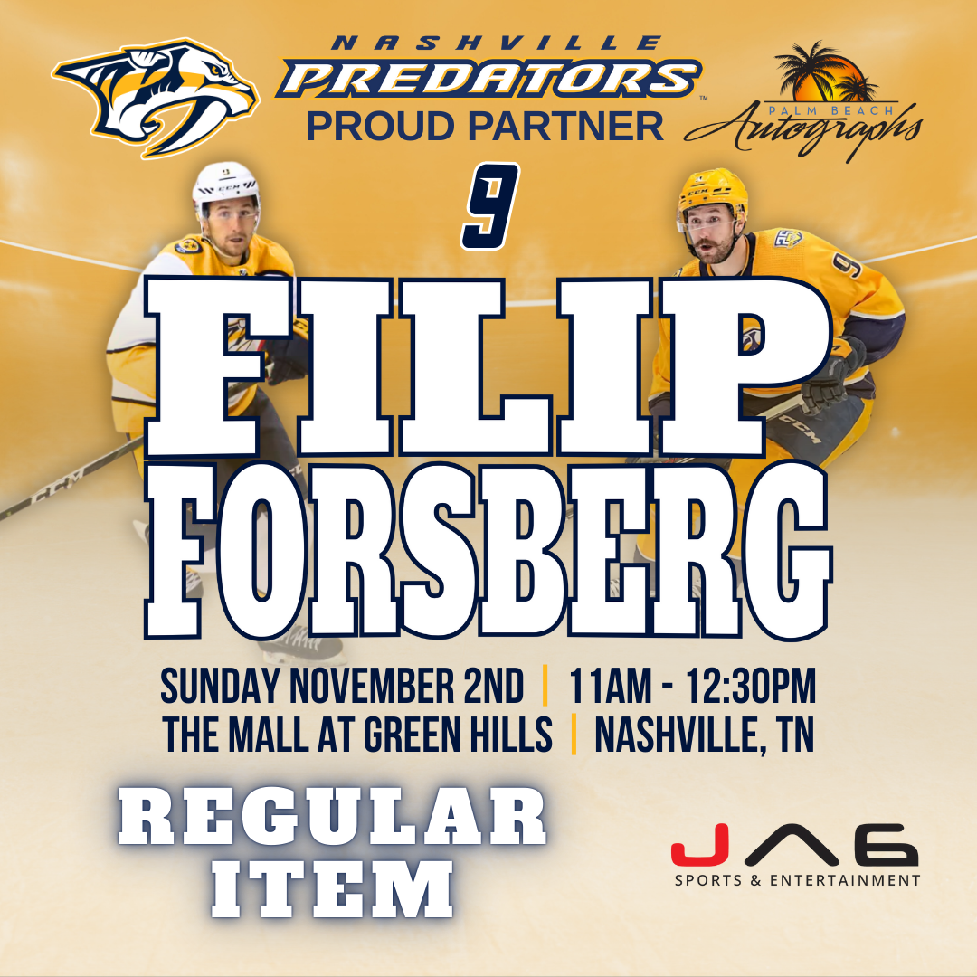 FILIP FORSBERG AUTOGRAPH EVENT - Nashville (The Mall at Green Hills) In-Store Public Signing - November 2th, 2025
