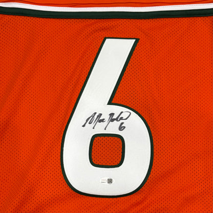 Antrel Rolle Autographed Miami Hurricanes (Orange #6) Custom Stitched Jersey - JSA