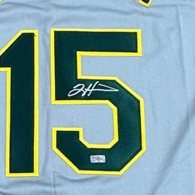 Tim Hudson Autographed Oakland (Grey #15) Custom Jersey - JSA