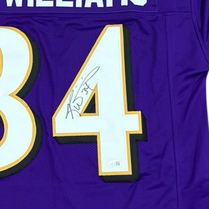 Ricky Williams Autographed Baltimore (Purple #34) Custom Stitched Jersey - JSA