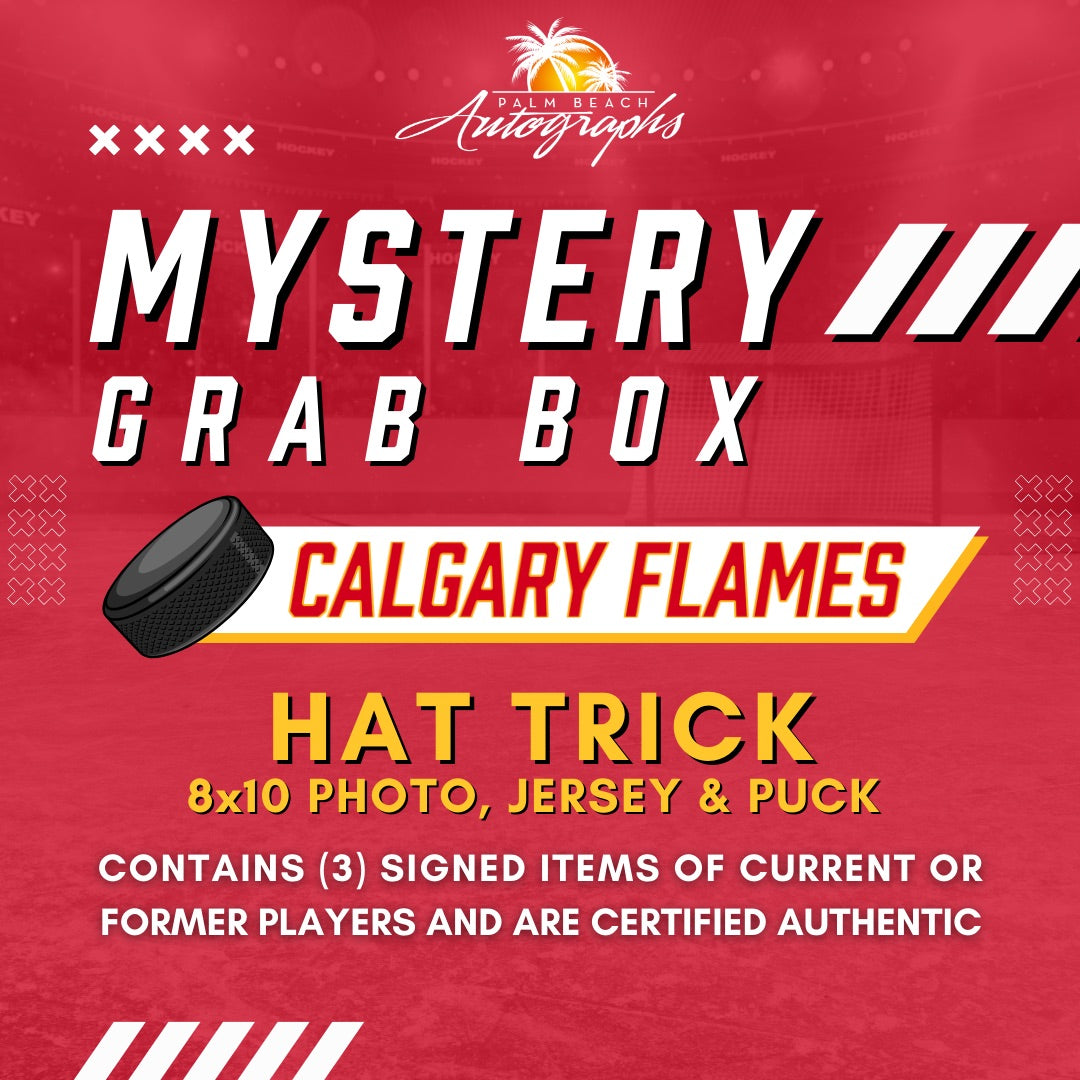 Mystery Grab Box - Calgary Flames NHL Hockey Autographed Hat Trick