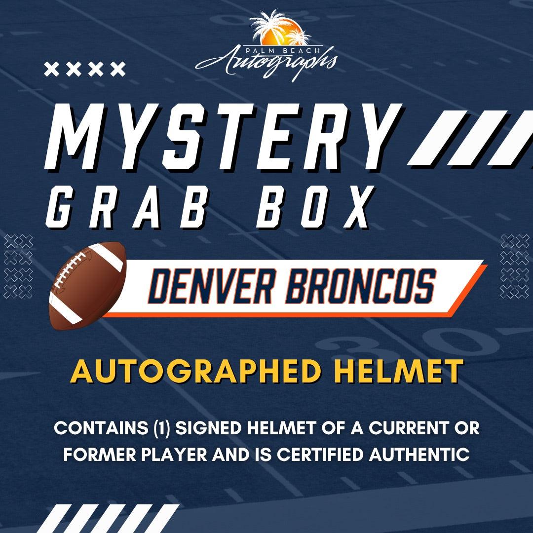 Mystery Grab Box - Denver Broncos NFL Football Autographed Deluxe Full-Size Replica Helmet