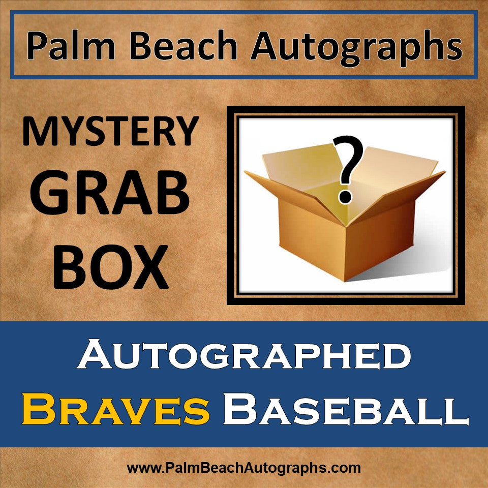 MYSTERY GRAB BOX - Autographed Atlanta Braves Player MLB Baseball in Cube