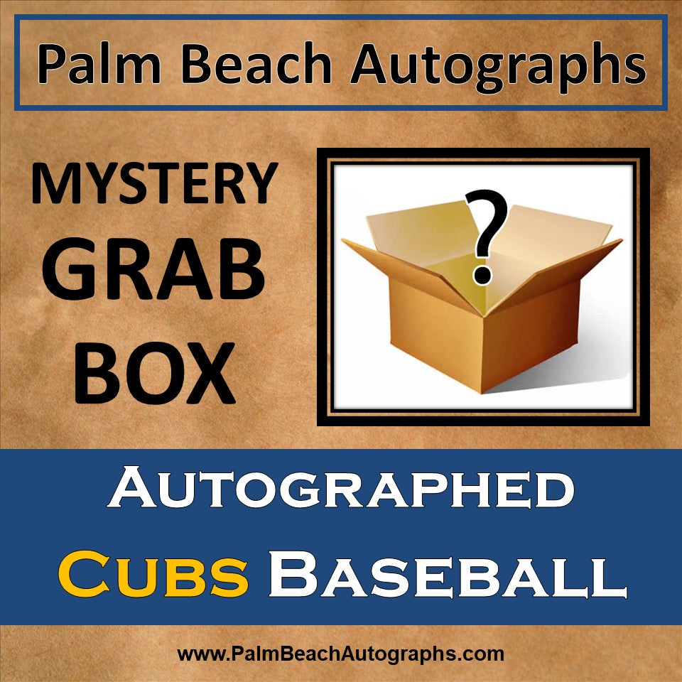 MYSTERY GRAB BOX - Autographed Chicago Cubs Player MLB Baseball in Cube