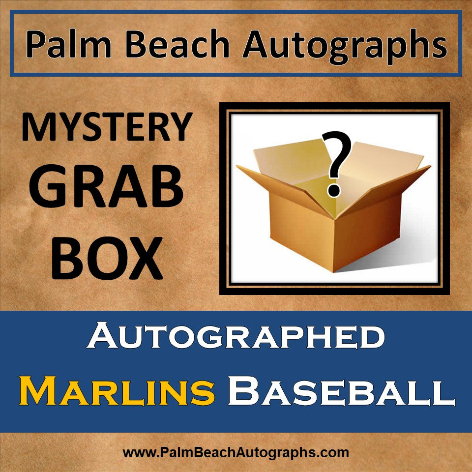 MYSTERY GRAB BOX - Autographed Miami Marlins Player MLB Baseball in Cube