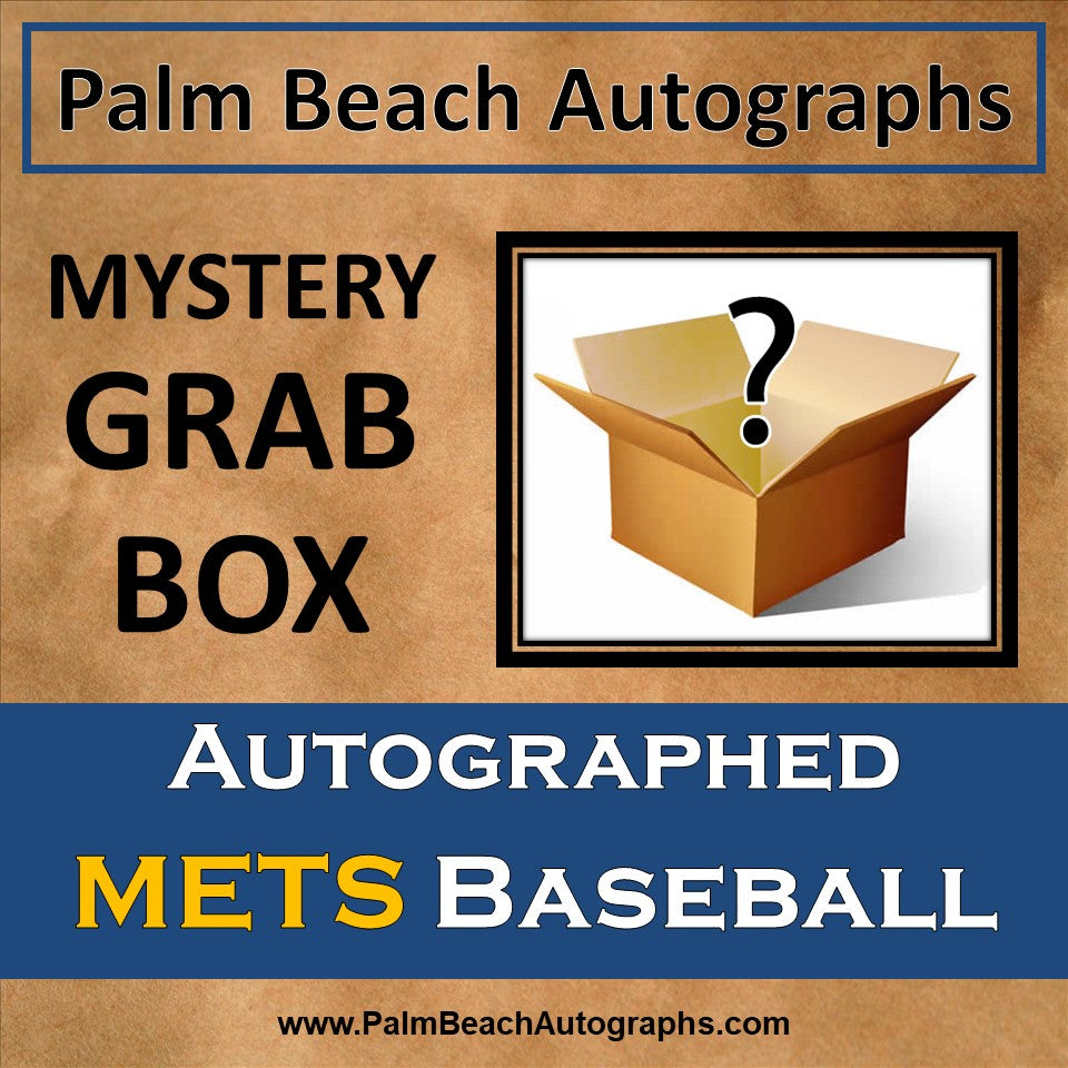 MYSTERY GRAB BOX - Autographed New York Mets Player MLB Baseball in Cube