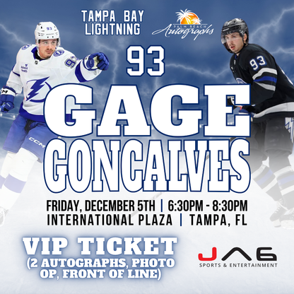 GAGE CONCALVES AUTOGRAPH EVENT - Tampa (International Plaza) In-Store Public Signing - December 5th, 2025