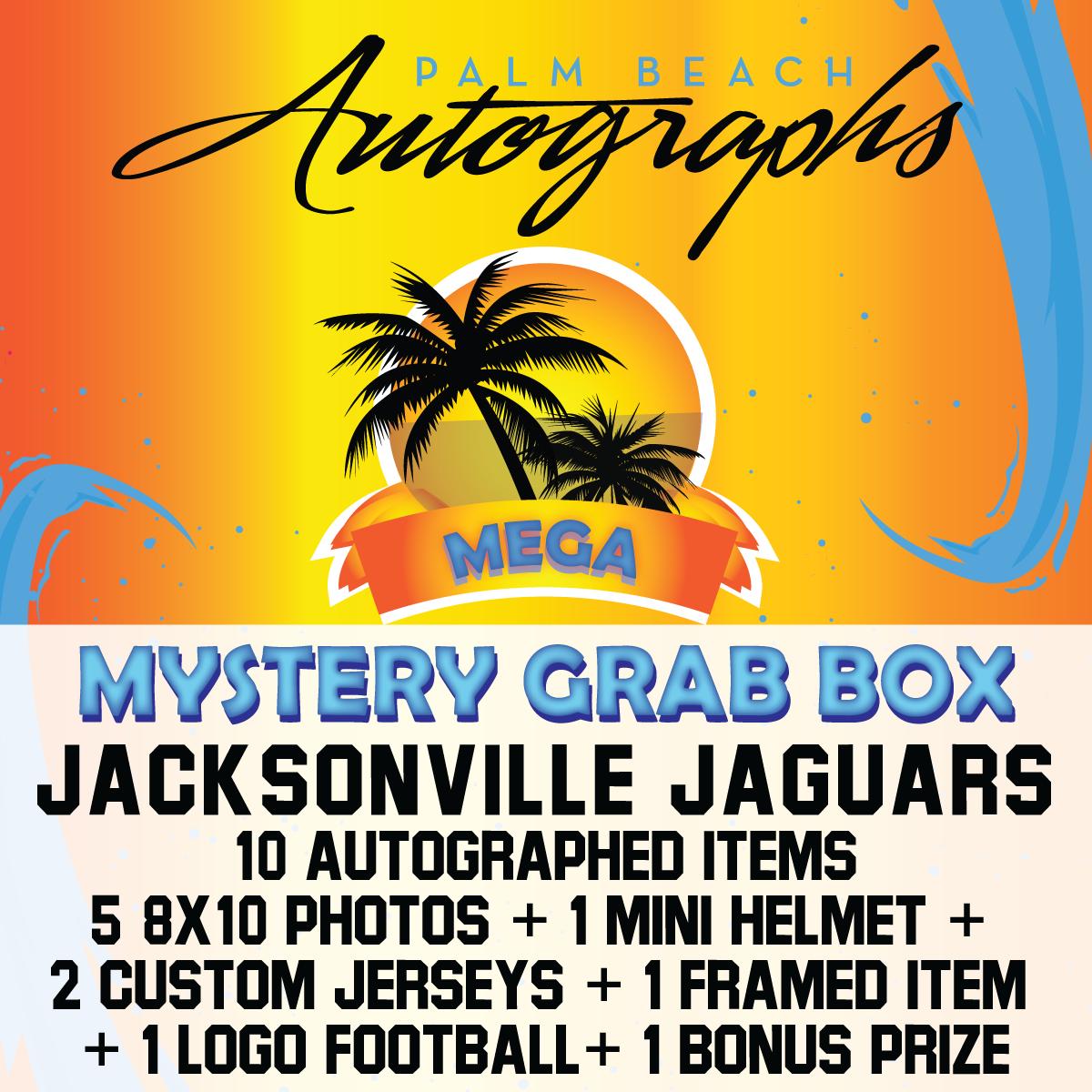 MYSTERY MEGA GRAB BOX - Autographed Jacksonville Jaguars Premium Assortment of 10 items