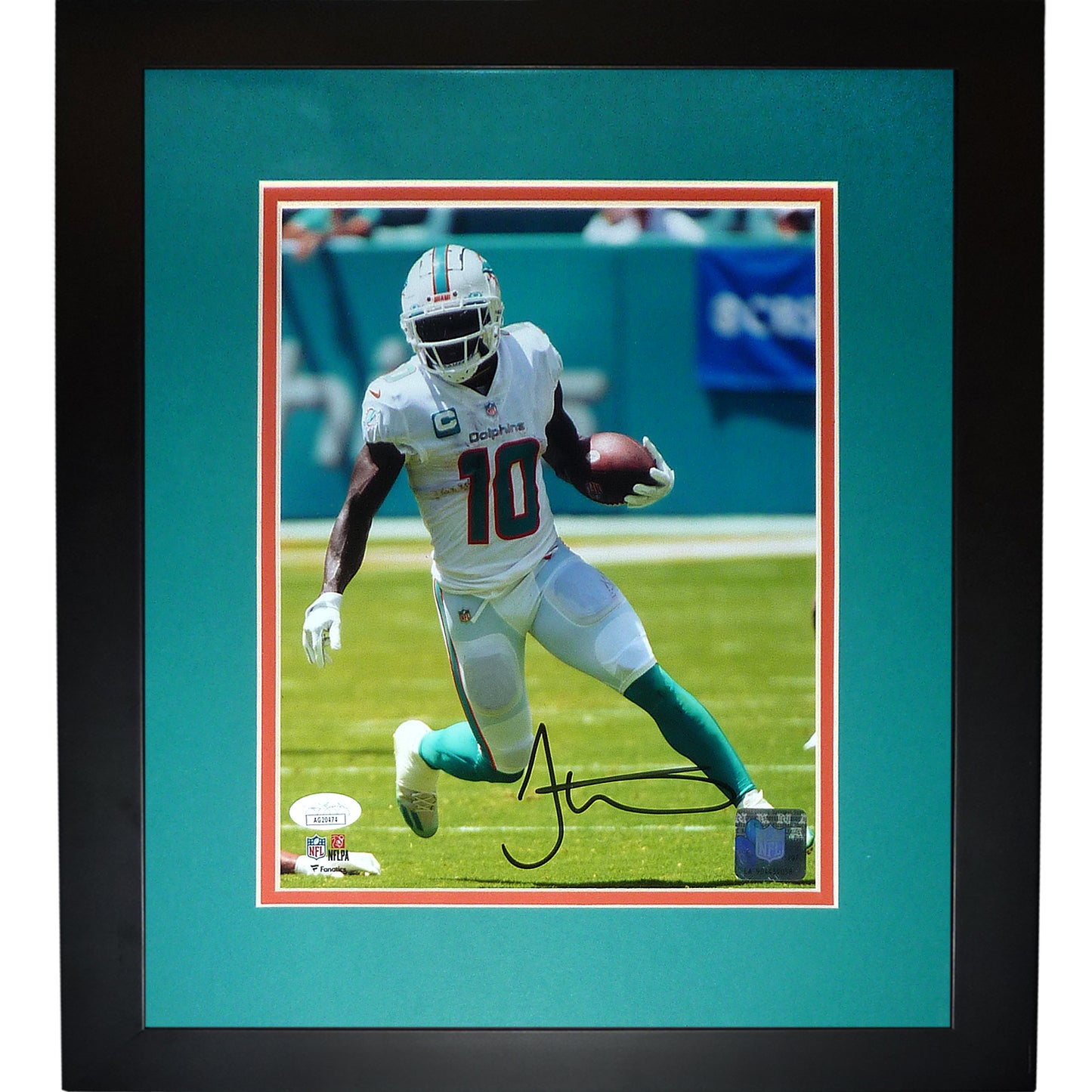 Tyreek Hill Autographed Miami Dolphins (Action) Deluxe Framed 8x10 Pho