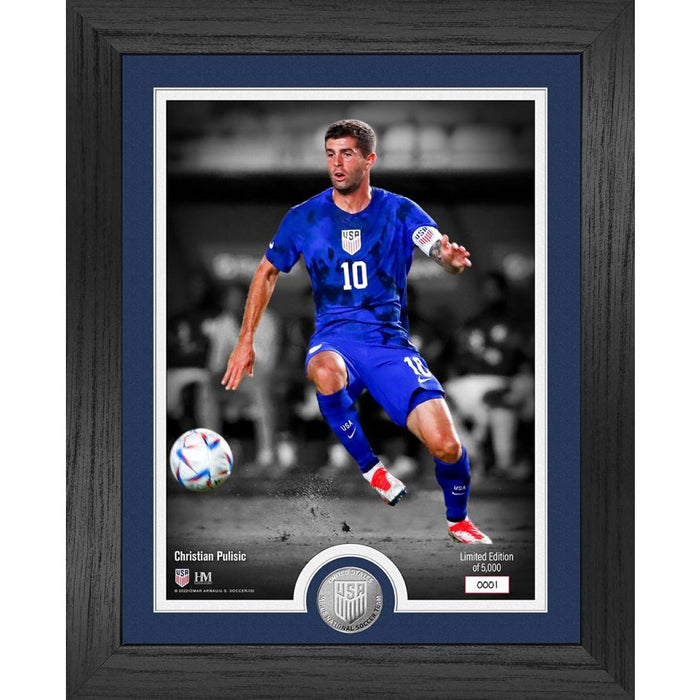 Christian Pulisic USA Soccer Silver Coin Photo Mint Frame
