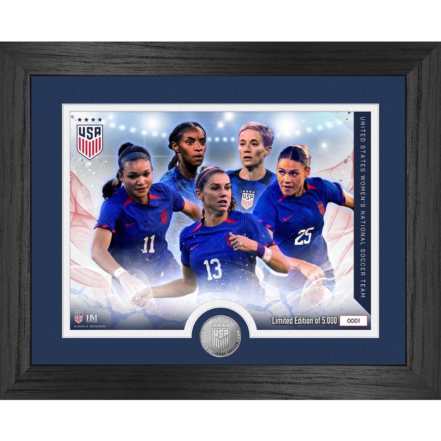 US Women's National Soccer Team Force Silver Coin Photo Mint Frame