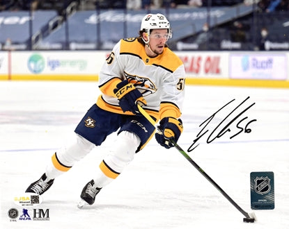 Erik Haula Autographed Nashville Predators (White Jersey) 8x10 Photo - JSA