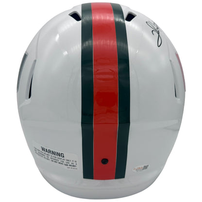 2001 Miami Hurricanes Running Backs Autographed (Speed) Deluxe Full-Size Replica Helmet w/ "01 CHAMPS" - JSA