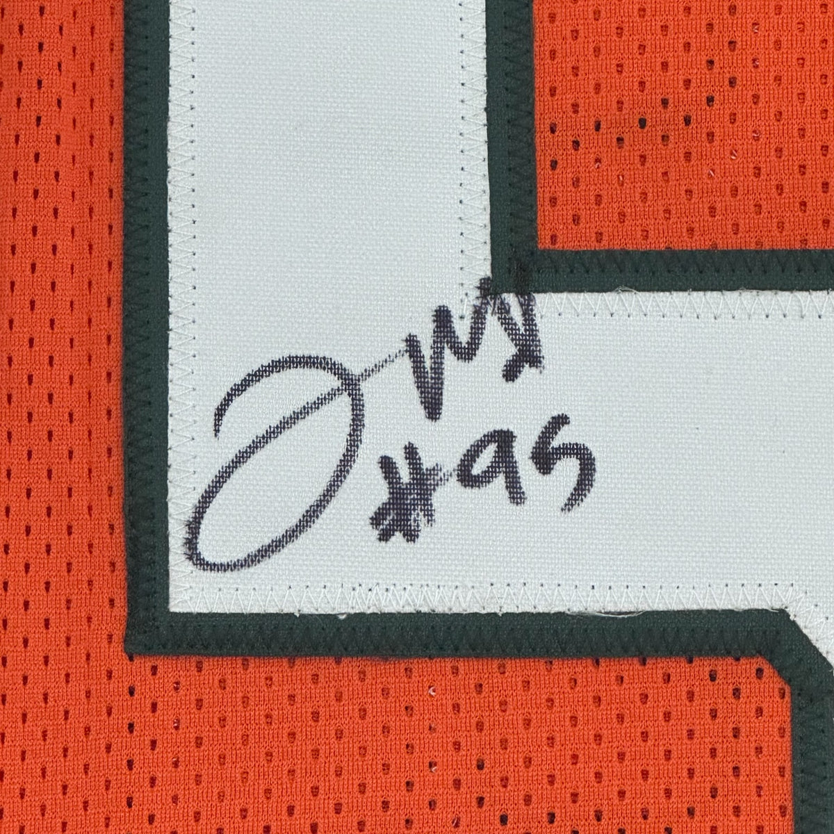 Jerome McDougle Autographed Miami Hurricanes (Orange #96) Custom Stitched Jersey - JSA