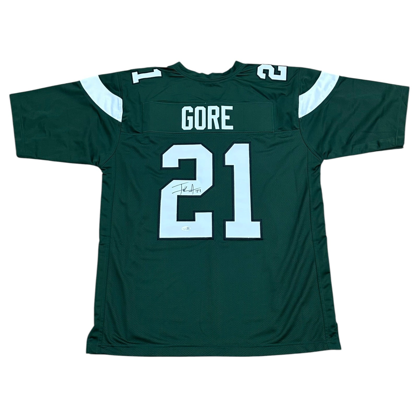 Frank Gore Autographed New York (Green #21) Custom Stitched Jersey - JSA