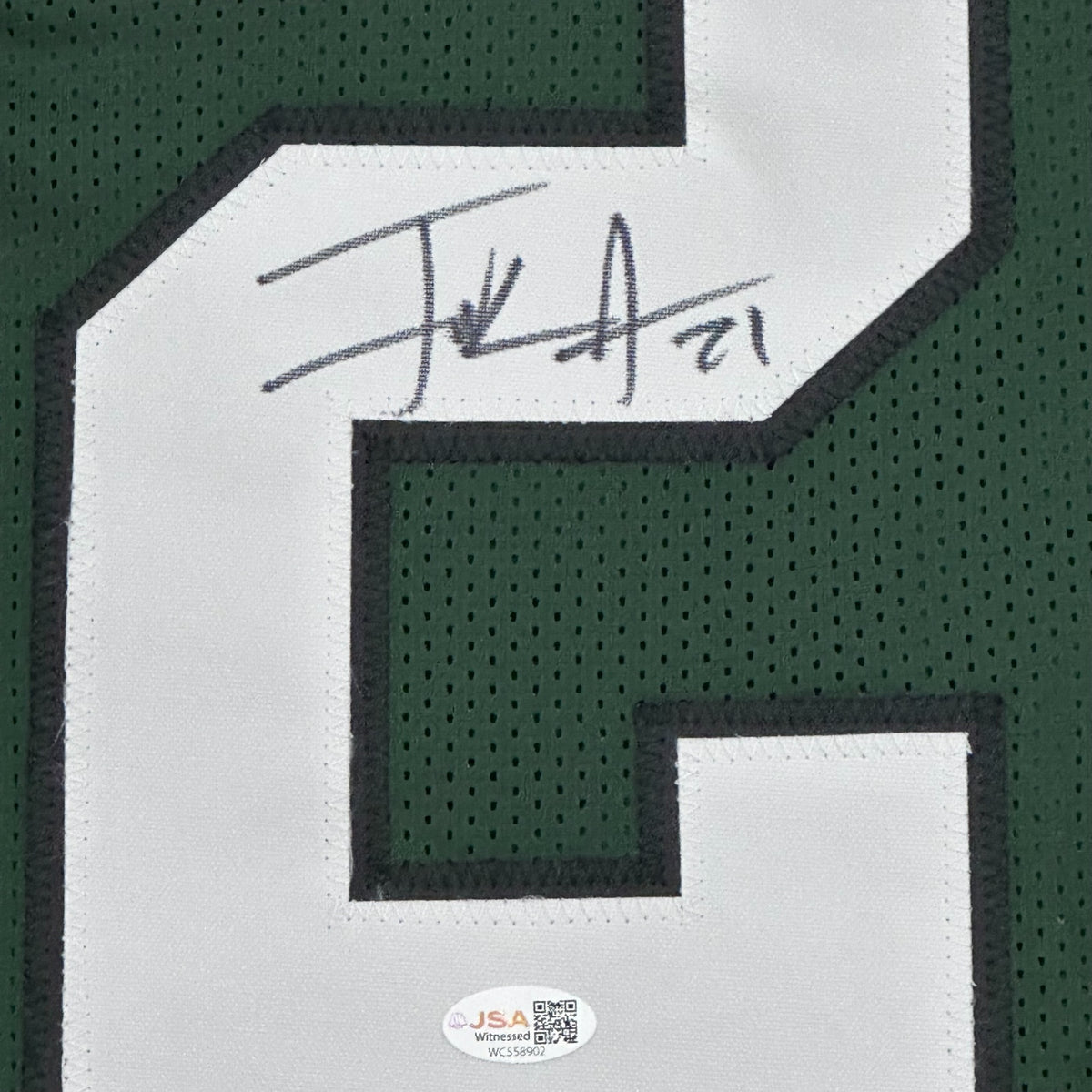Frank Gore Autographed New York (Green #21) Custom Stitched Jersey - JSA