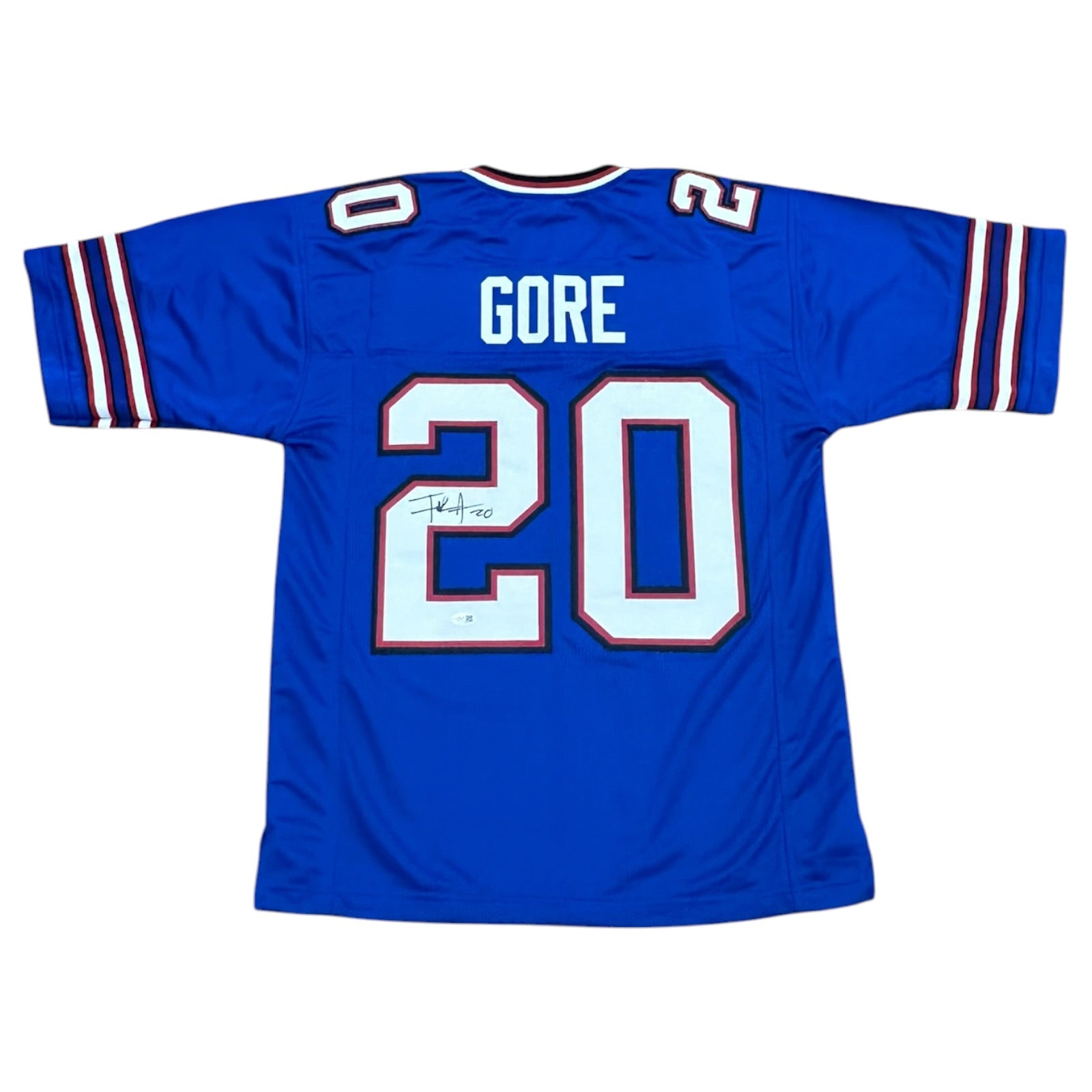 Frank Gore Autographed Buffalo (Blue #20) Custom Stitched Jersey - JSA