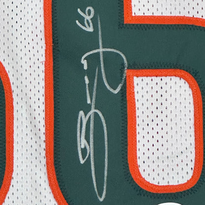 Brett Romberg Autographed Miami Hurricanes (White #66) Custom Stitched Jersey - JSA