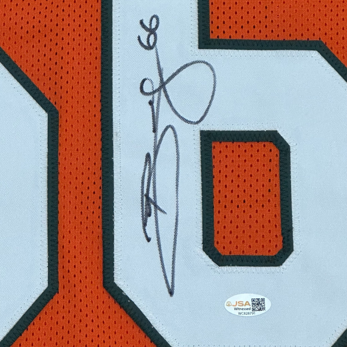 Brett Romberg Autographed Miami Hurricanes (Orange #66) Custom Stitched Jersey - JSA