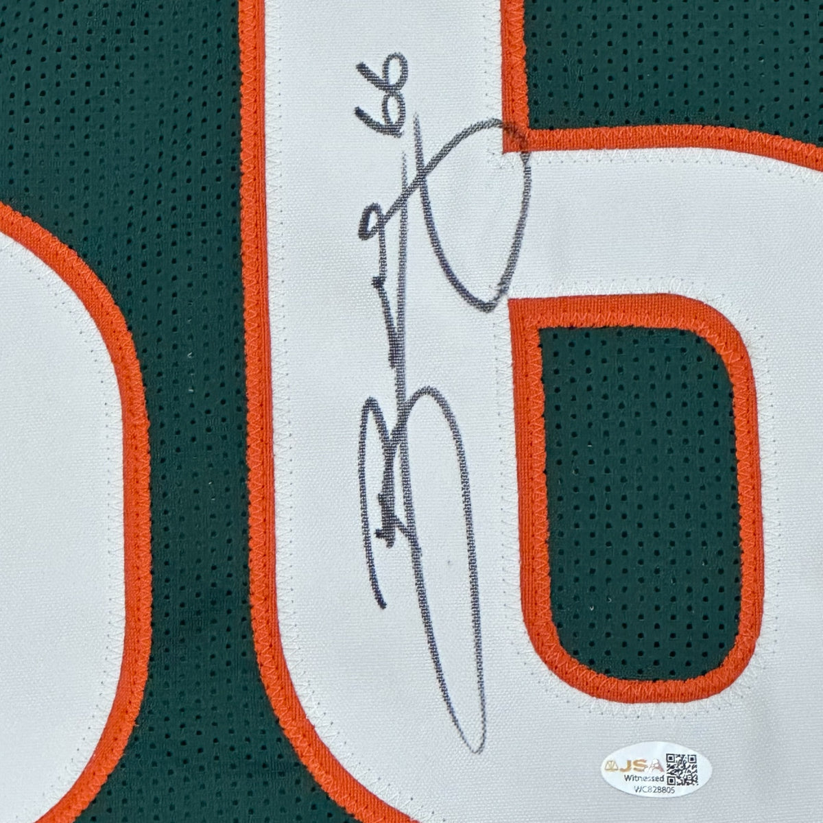 Brett Romberg Autographed Miami Hurricanes (Green #66) Custom Stitched Jersey - JSA