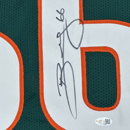 Brett Romberg Autographed Miami Hurricanes (Green #66) Custom Stitched Jersey - JSA