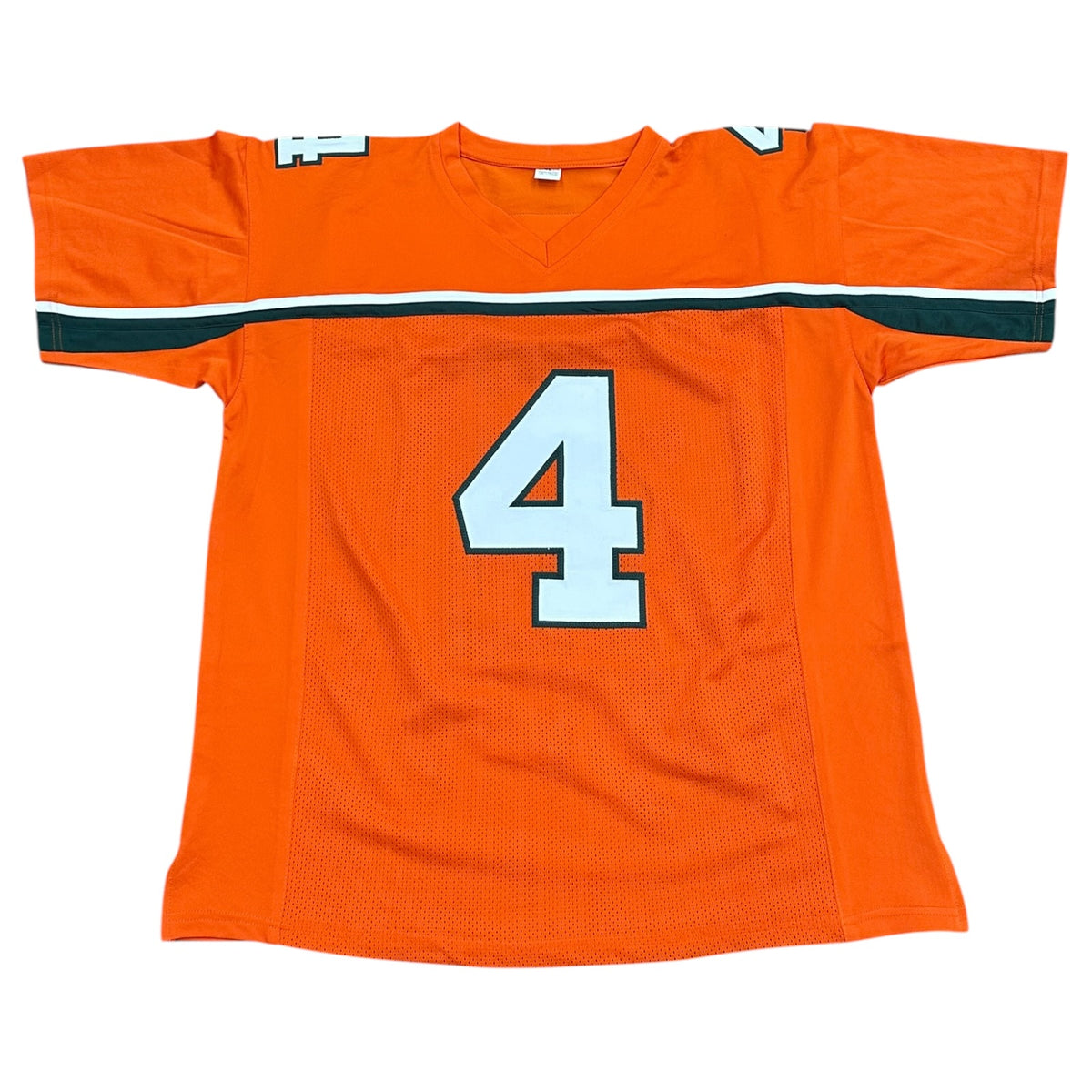 Najeh Davenport Autographed Miami Hurricanes (Orange #4) Custom Stitched Jersey - JSA