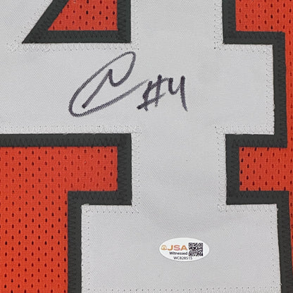 Najeh Davenport Autographed Miami Hurricanes (Orange #4) Custom Stitched Jersey - JSA