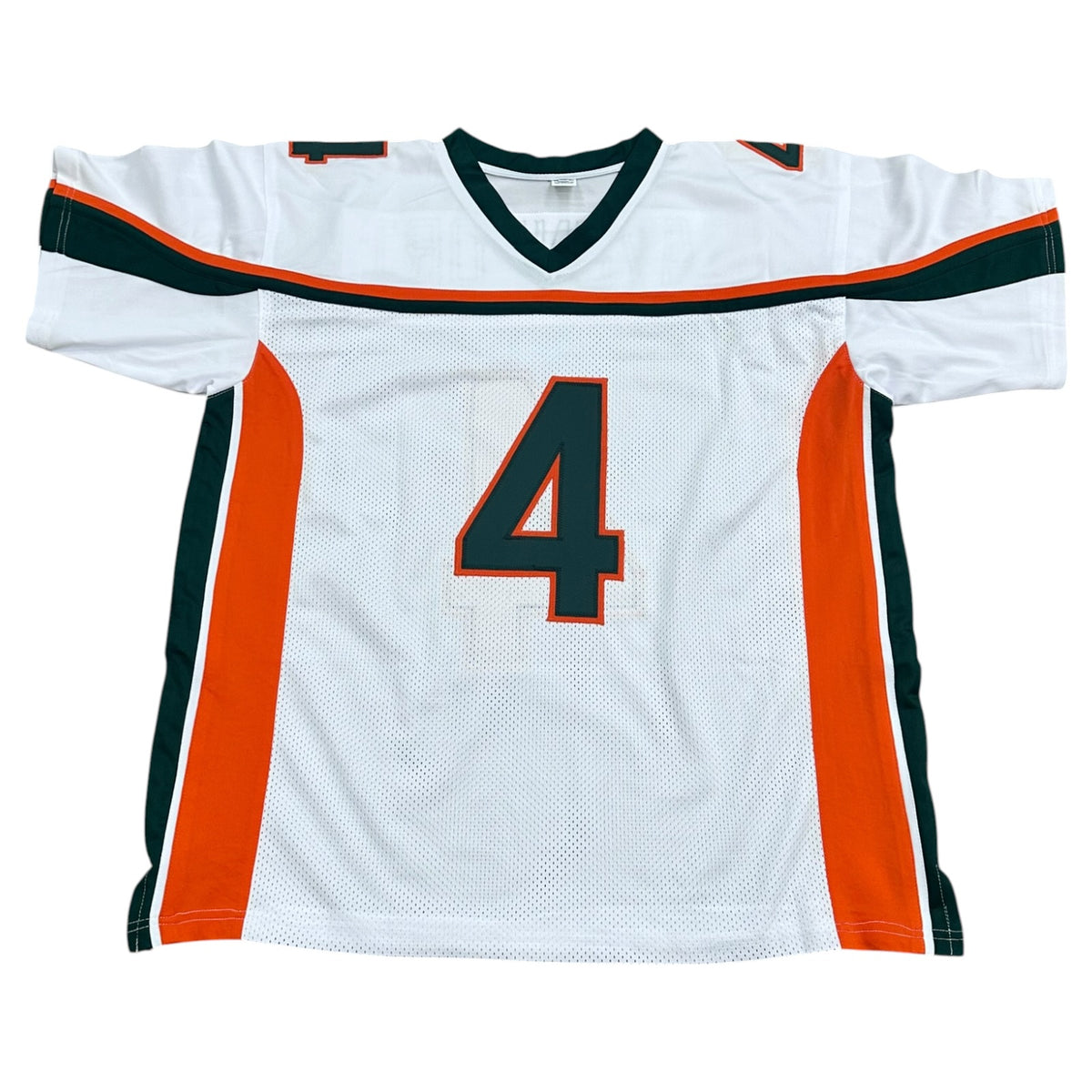 Najeh Davenport Autographed Miami Hurricanes (White #4) Custom Stitched Jersey - JSA