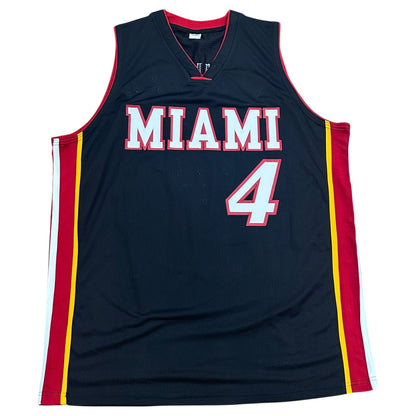 Caron Butler Autographed Miami (Black #4) Custom Stitched Jersey - JSA